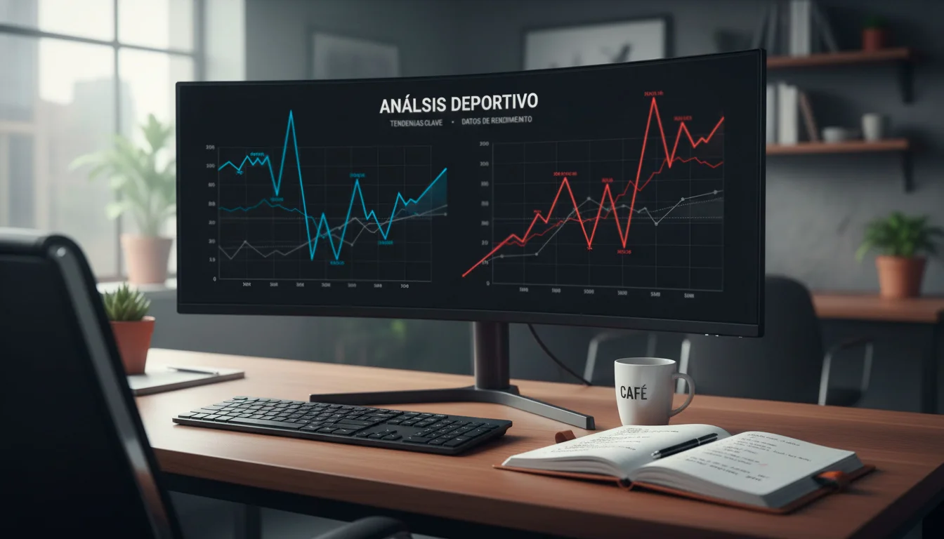Analista deportivo revisando la evolución de cuotas del Scudetto en una pantalla con gráficos de líneas